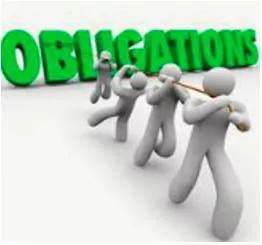 Obligation  - The state of being forced to do something because it is your duty.