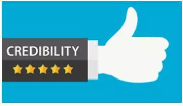 Credibility  - The quality that somebody/something has that makes people believe or trust them.