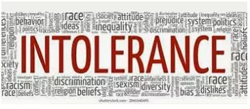 Intolerance - The fact of not being willing to accept ideas or ways of behaving that are different from your own.