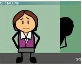 Stalk  - To move slowly and quietly towards someone.