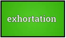 Exhortation meaning