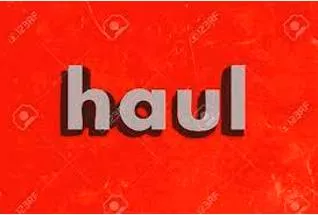 Hauled - to pull something/somebody with a lot of effort