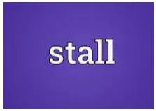 Stall - To stop suddenly because of a lack of power or speed; to make a vehicle or an engine do this.