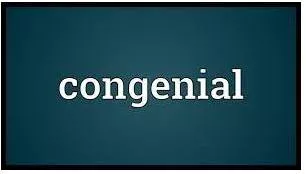 Congenial  - pleasant because it suits your character