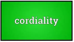 Cordiality  - the quality of being pleasant and friendly
