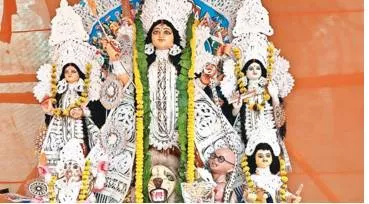 At hindu mahasabha’s kolkata pandal  gandhi lookalike is the ‘asura’