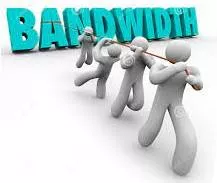 Bandwidth  - a band of frequencies used for sending electronic signals.