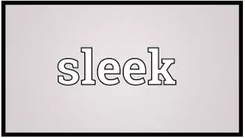 Sleek  - Smooth and shiny.