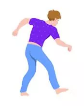 Flail  - To move around without control.