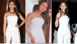 Rakul preet singh's white strapless jumpsuit and gold statement jewellery is a must have holiday look for your closet