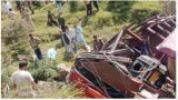 Bus carrying sabarimala pilgrims from ap overturns  over 40 injured