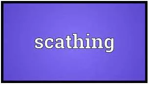 Scathing  - Criticizing somebody or something very severely in a way that shows no respect.