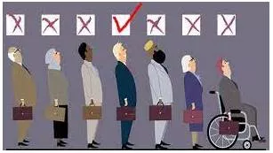 Discrimination  - The practice of treating somebody or a particular group in society less fairly than others