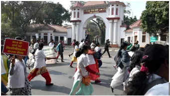 Separate protests by contractual employees  tribal bodies rock ranchi