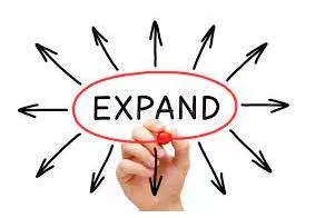 Expand - To become or to make something bigger.