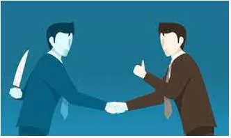 Betraying - Expose (one's country, a group, or a person) to danger by treacherously giving information to an enemy.