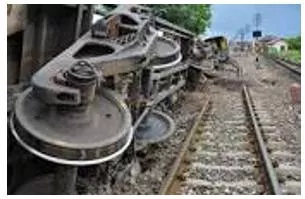 Derailed - Cause (a train or tram) to leave its tracks accidentally.