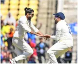 Jadeja’s five for destroys aussies  rohit builds on the advantage
