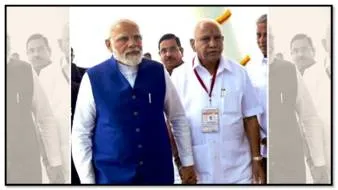 Modi praises yediyurappa’s humility as an ‘inspiration for all’  bsy calls him ‘vishwa manav’