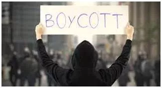 Boycotted - Withdraw from commercial or social relations with (a country, organization, or person) as a punishment or protest.