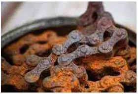 Corrosion - It is the damage that is caused when something is corroded.