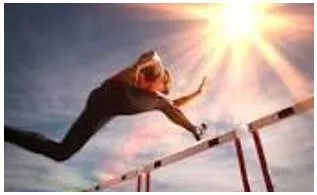 Hurdle - One of a series of upright frames over which athletes in a race must jump.