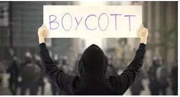 Boycotted - Withdraw from commercial or social relations with (a country, organization, or person) as a punishment or protest.