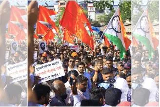 Shinde a ‘traitor’  aaditya thackeray leads mva show of strength in cm’s bastion thane