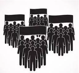 Faction - A small organized dissenting group within a larger one, especially in politics.