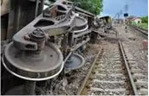 Derailed - Cause (a train or tram) to leave its tracks accidentally.