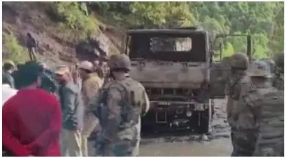 Terrorists fire on army truck in j&k's poonch  five soldiers killed