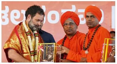 Though bjp claims to follow basaveshwara  it is acting against his ideology  says rahul