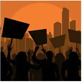 Protest - A statement or action expressing disapproval of or objection to something.