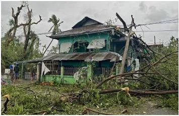 Three killed  roofs torn off as cyclone mocha makes landfall in myanmar