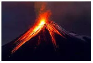Erupted - Become active and eject lava, ash, and gases.