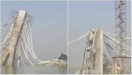 New visuals show wreckage of collapsed bihar bridge in ganga  one guard reported 'missing'