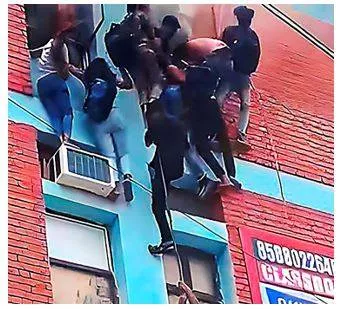 61 students injured as fire breaks out in building with coaching institutes  2 critical