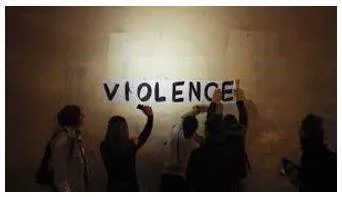 Violence - Behaviour involving physical force intended to hurt, damage, or kill someone or something.