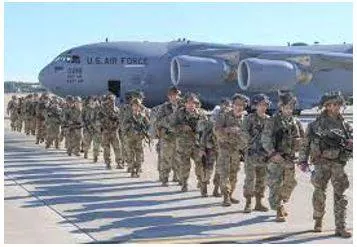 Deploying - To put soldiers or weapons in a position where they are ready to fight.