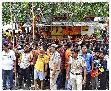 Bjp is an anti hindu party  says aap following row over removal of grille from temple