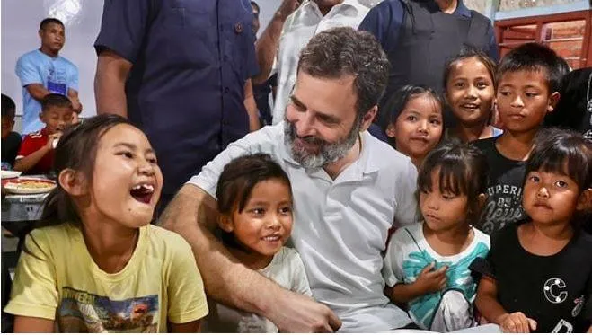 There is a cry for help’  rahul gandhi visits relief camps in manipur's moirang