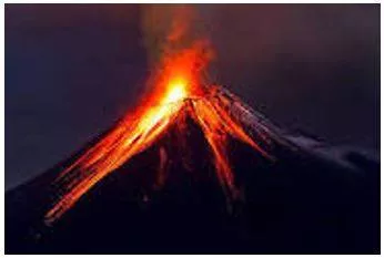 Erupted - Become active and eject lava, ash, and gases.