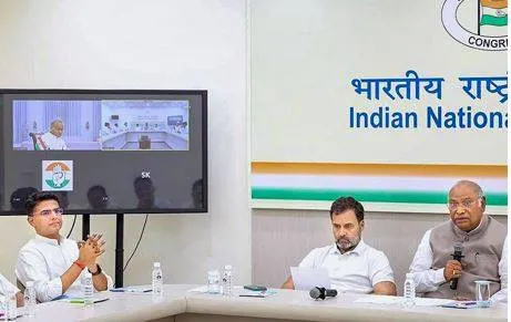 Pilot signals truce with gehlot after key cong  poll strategy meeting
