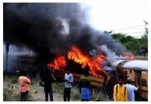 Five coaches of falaknuma express catch fire  none hurt