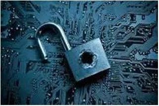 Breached - Make a gap in and break through (a wall, barrier, or defence).