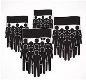 Faction - A small organized dissenting group within a larger one, especially in politics.
