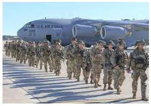 Deployed - To put soldiers or weapons in a position where they are ready to fight.