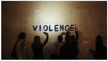 Violence - Behaviour involving physical force intended to hurt, damage, or kill someone or something.