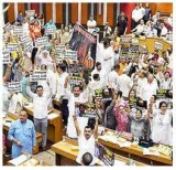 Ruckus in mcd house as bjp  aap councillors clash