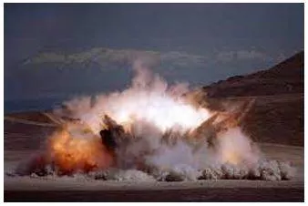 Detonated - The action of causing a bomb or explosive device to explode.